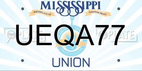 UEQA77 Mississippi License Plate
