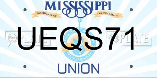 UEQS71 Mississippi License Plate