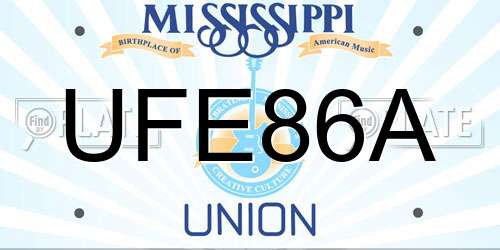 UFE86A Mississippi License Plate
