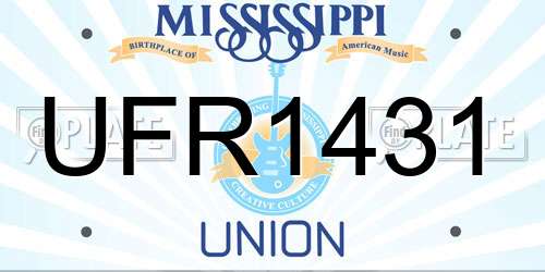 UFR1431 Mississippi License Plate
