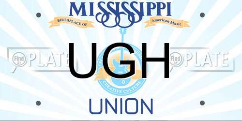 UGH Mississippi License Plate