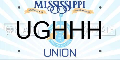 UGHHH Mississippi License Plate