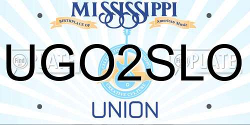 UGO2SLO Mississippi License Plate