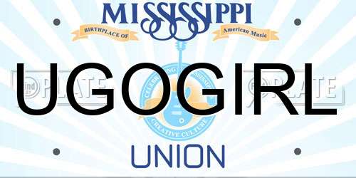 UGOGIRL Mississippi License Plate