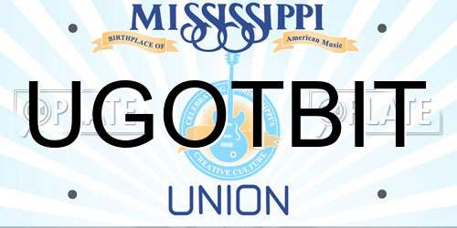 UGOTBIT Mississippi License Plate