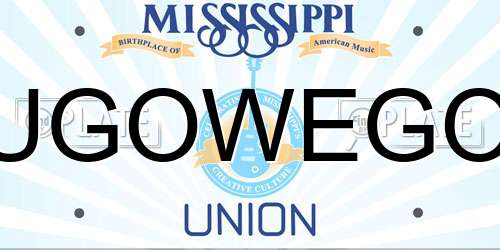 UGOWEGO Mississippi License Plate