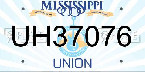 UH37076 Mississippi License Plate