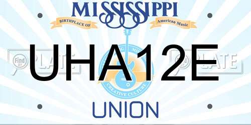 UHA12E Mississippi License Plate