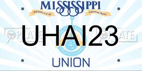 UHAI23 Mississippi License Plate