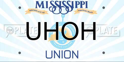 UHOH Mississippi License Plate