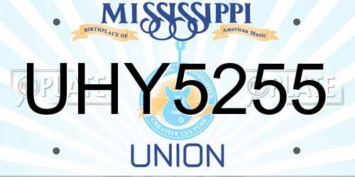 UHY5255 Mississippi License Plate