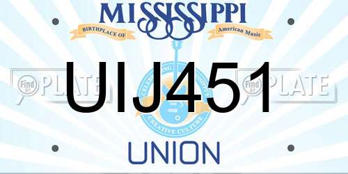 UIJ451 Mississippi License Plate