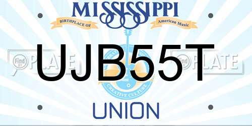 UJB55T Mississippi License Plate