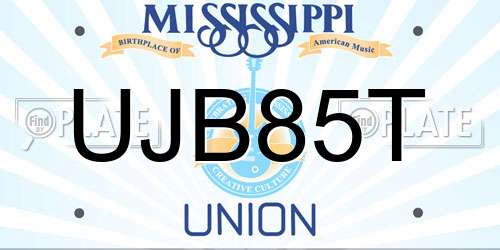UJB85T Mississippi License Plate