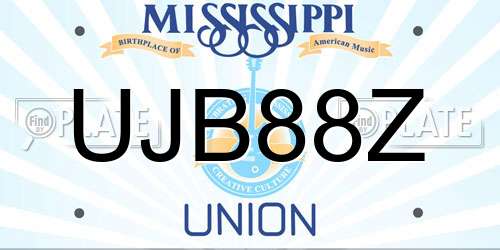 UJB88Z Mississippi License Plate