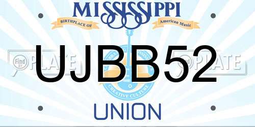 UJBB52 Mississippi License Plate