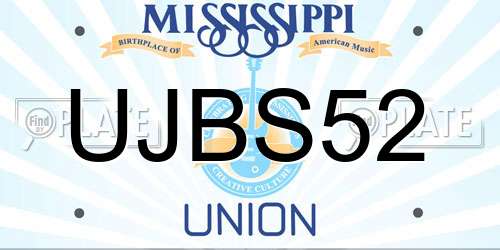 UJBS52 Mississippi License Plate