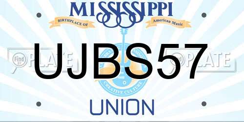 UJBS57 Mississippi License Plate