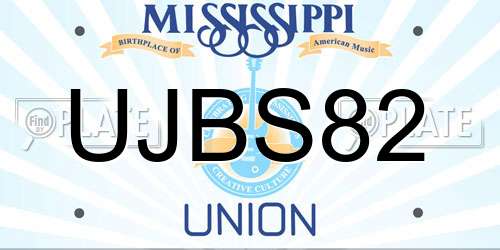 UJBS82 Mississippi License Plate