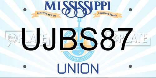 UJBS87 Mississippi License Plate