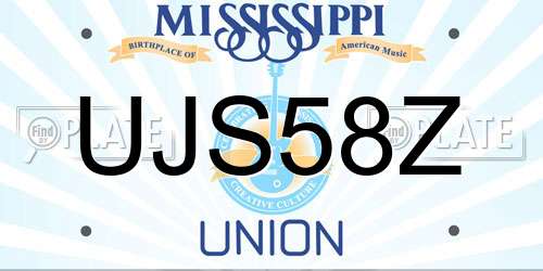 UJS58Z Mississippi License Plate