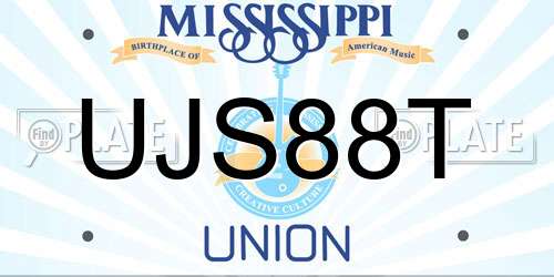 UJS88T Mississippi License Plate
