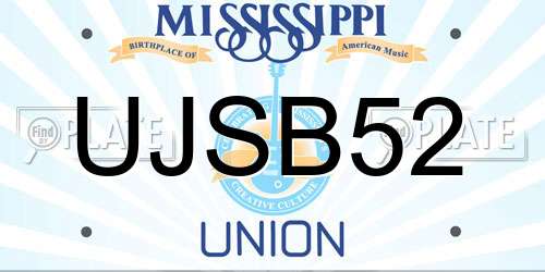 UJSB52 Mississippi License Plate