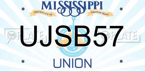 UJSB57 Mississippi License Plate
