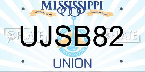UJSB82 Mississippi License Plate