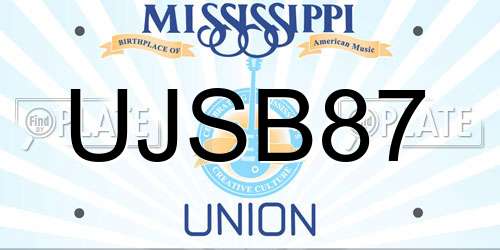 UJSB87 Mississippi License Plate