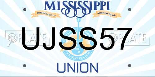 UJSS57 Mississippi License Plate