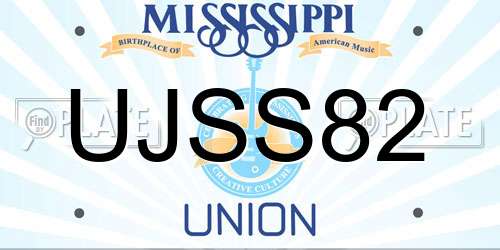 UJSS82 Mississippi License Plate