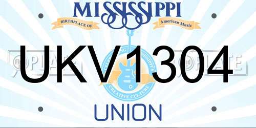 UKV1304 Mississippi License Plate