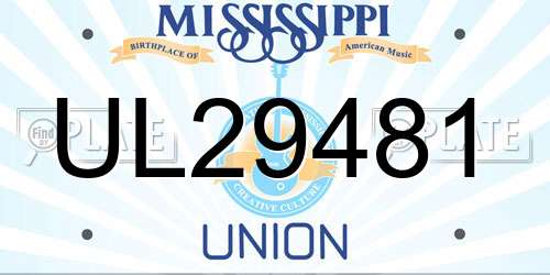 UL29481 Mississippi License Plate