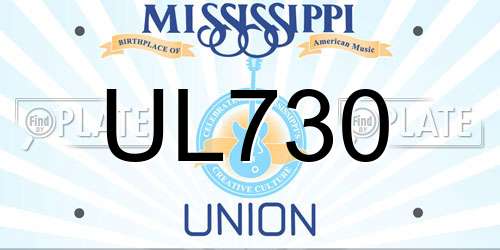 UL730 Mississippi License Plate