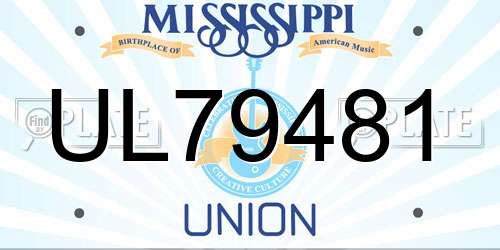 UL79481 Mississippi License Plate