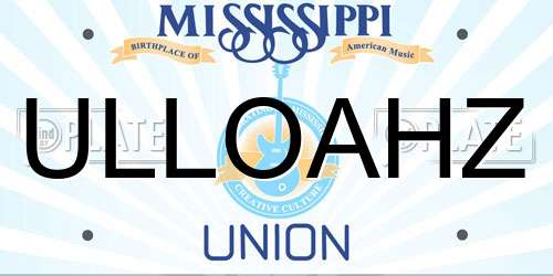 ULLOAHZ Mississippi License Plate