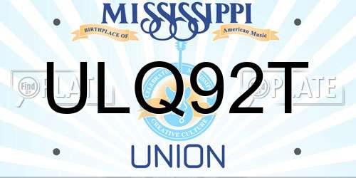 ULQ92T Mississippi License Plate