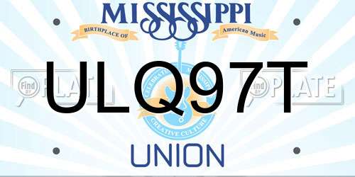 ULQ97T Mississippi License Plate
