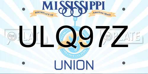 ULQ97Z Mississippi License Plate
