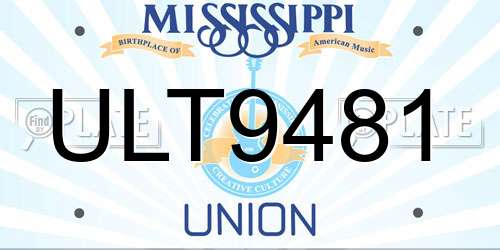 ULT9481 Mississippi License Plate