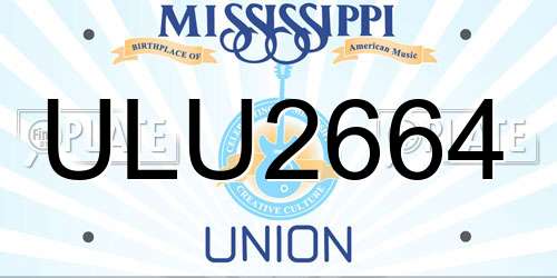 ULU2664 Mississippi License Plate