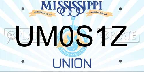 UM0S1Z Mississippi License Plate