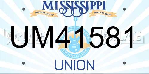 UM41581 Mississippi License Plate