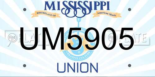 UM5905 Mississippi License Plate