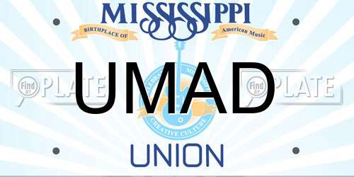 UMAD Mississippi License Plate
