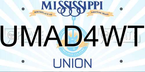 UMAD4WT Mississippi License Plate