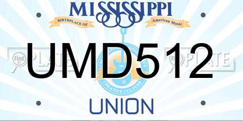 UMD512 Mississippi License Plate