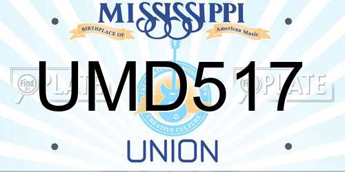UMD517 Mississippi License Plate