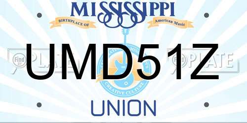 UMD51Z Mississippi License Plate